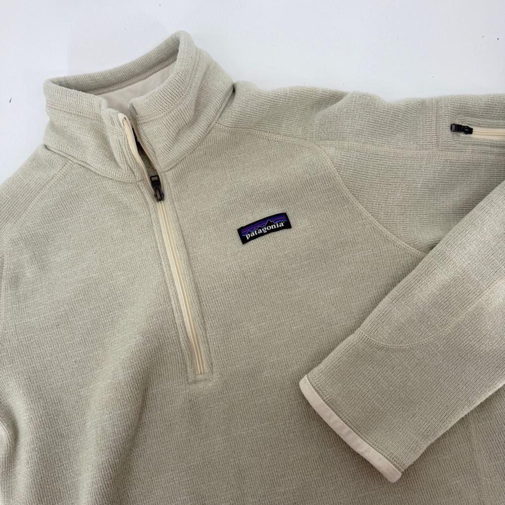 Patagonia Better Sweater 1/4 Zip Fleece Oatmeal Beige Pullover 25617 Womens L